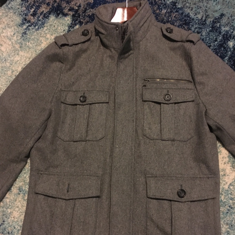 Men’s Express Grey wool coat- size Large